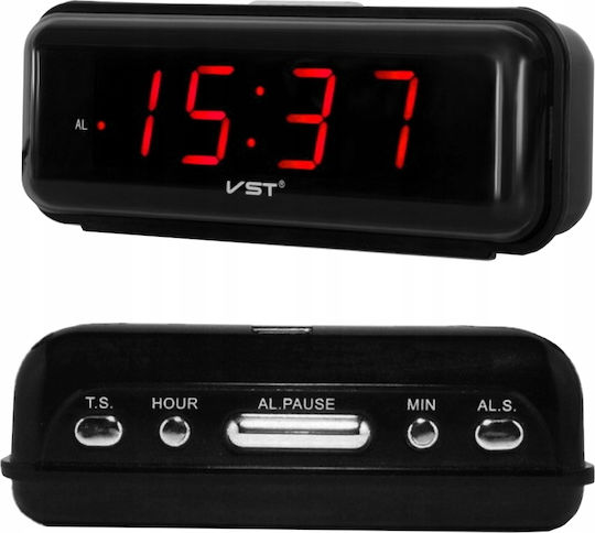 Tabletop Digital LED Clock Plastic With Black Alarm Clock AT00001562