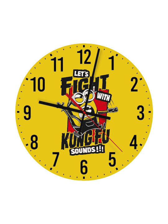 Koupakoupa Silent Wall Clock Wooden Yellow