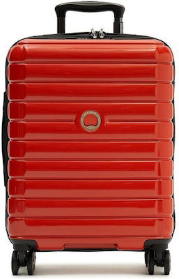 Delsey Shadow Cabin Travel Suitcase Hard Red with 4 Wheels
