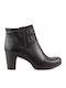 Leder Stiefeletten Damen Schwarz