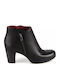 Leder Stiefeletten Damen Schwarz
