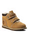 Pokey Pine Suede Kids Boots with Velcro Brown