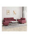Living Room Furniture Set 3-Seater & 2-Seater & Stool Bordeaux