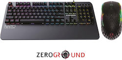 Zeroground Hasito Bundle Gaming Set Mechanical Keyboard with Outemu Brown switches and RGB lighting & Mouse (English US) Black