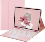 Klappdeckel mit Tastatur Englisch US Rosa Apple iPad 10.2" (19/20/21) 46121