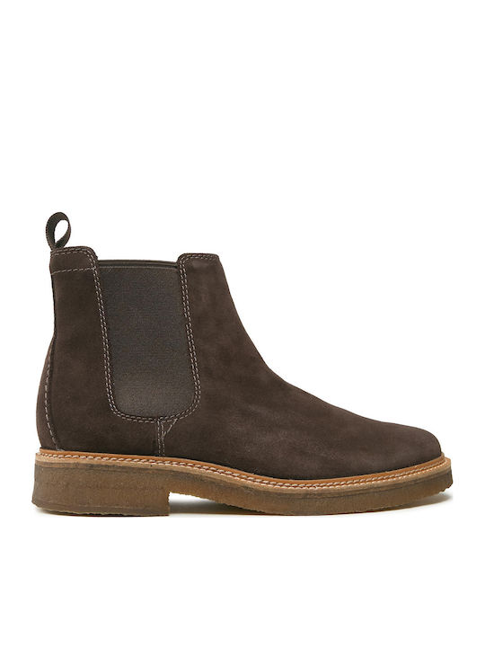 Clarks Clarkdale Suede Chelsea Boots Dark Brown