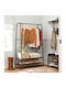 Entry Furniture with Shoe Rack Rustic Brown and Black 100x45x160cm