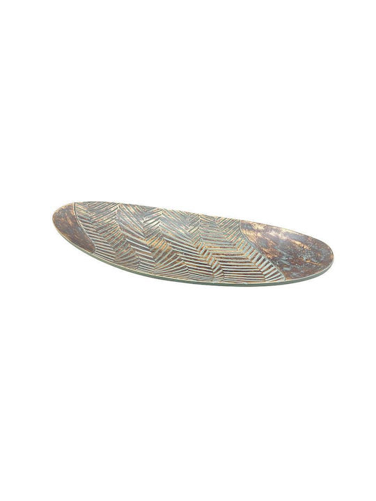 Fylliana Oval Polyresin Decorative Platter Green 50x19.5x5.5cm