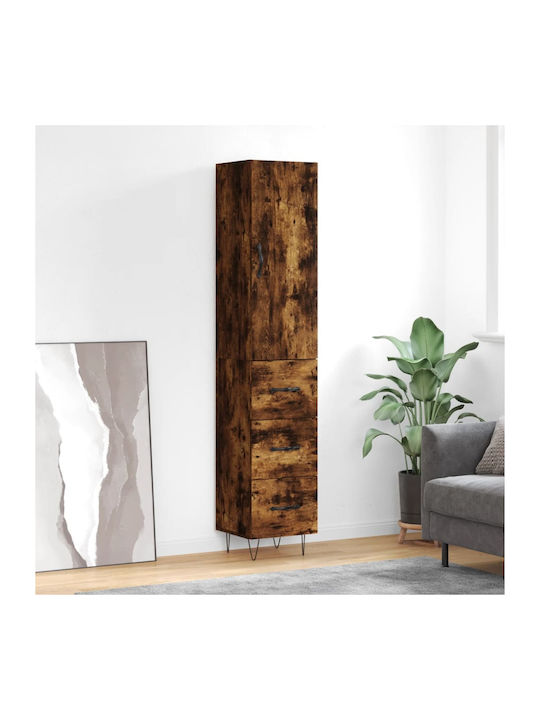Office Storage Cabinet Wooden Smoked Oak 34.5x3...