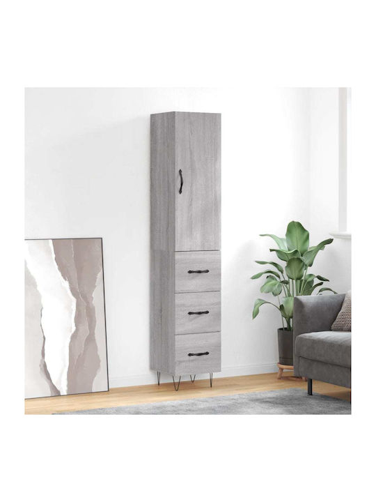 Office Cabinet Wooden Grey Sonoma 34.5x34x180cm