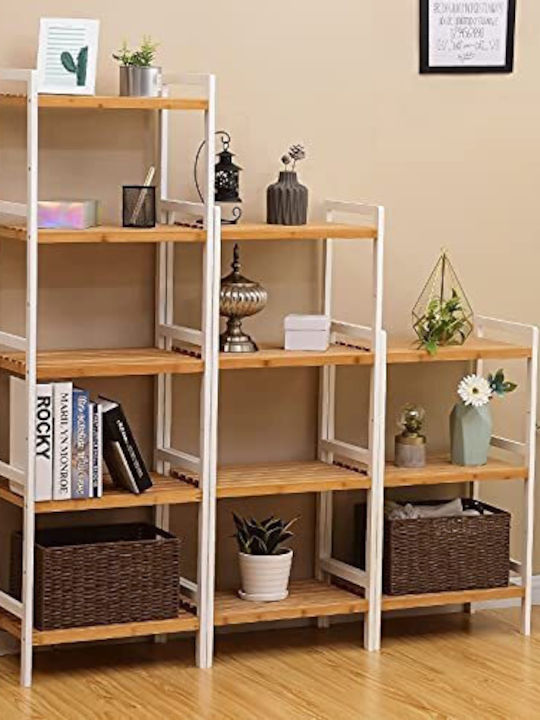 Songmics Montat pe perete Raft de baie Bamboo 31.5x45x142cm
