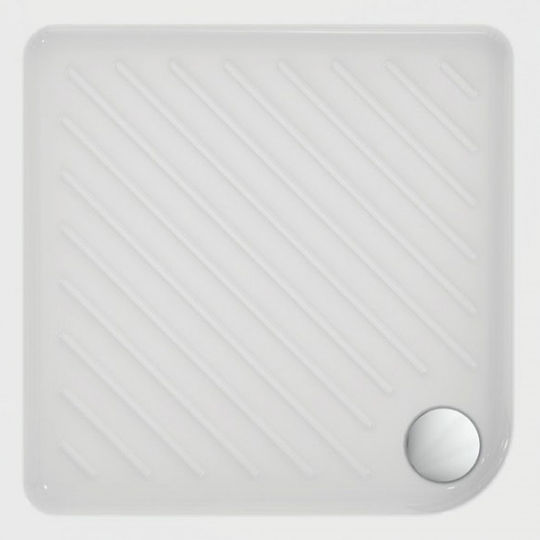 Ideal Standard Square Ceramic Shower White 90x90x4cm