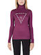 Guess Damen Langarm Pullover Rollkragen Bordeaux