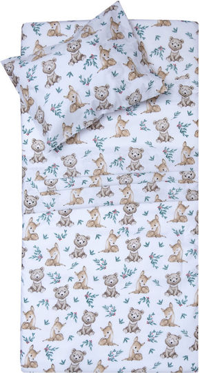 Viopros Double Sided Cotton Baby Quilt 120x160cm White