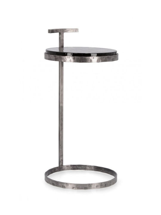 Round Side Table Zayla Nickel Matt L31xW31xH64cm