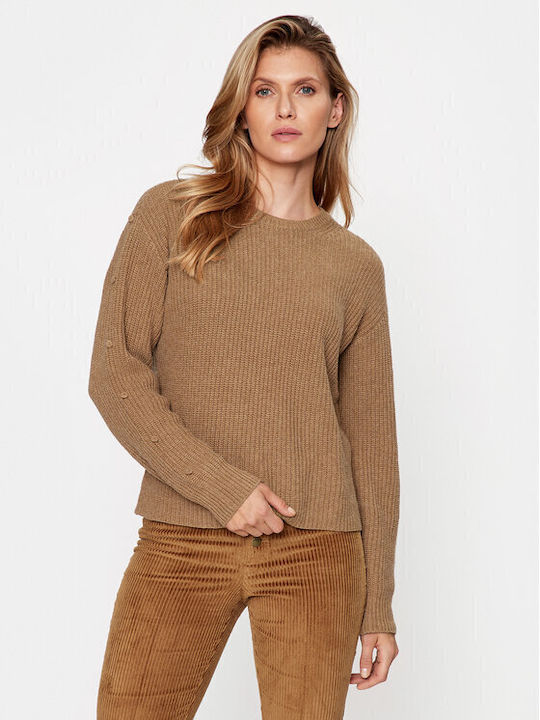 Twinset Damen Langarm Pullover Coffee 232TT3330-11063