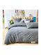 Down Town Home Duvet Cover Set Cotton Satin Queen with 2 Pillowcases 250x260 Pacific 383 Grey
