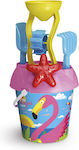 Adriatic Flamingos Beach Bucket Set with Accessories Red