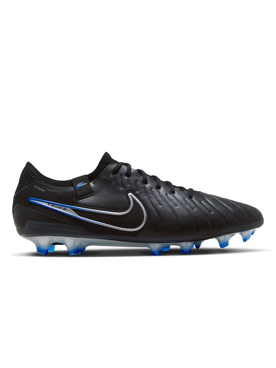 Nike Tiempo Legend 10 Elite Low Football Shoes FG with Cleats Black