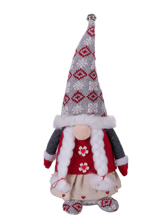 Christmas Fabric Figure Dwarf White Height 33cm