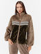 Marlene Kurz Damen Puffer Jacke für Winter Brown