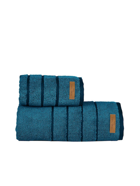 Makis Tselios Home Πετσέτα Σώματος Prive 90x150εκ. Petrol Βάρους 600gr/m²