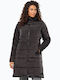 Eisbach Lang Damen Puffer Jacke für Winter ΜΑΥΡΟ