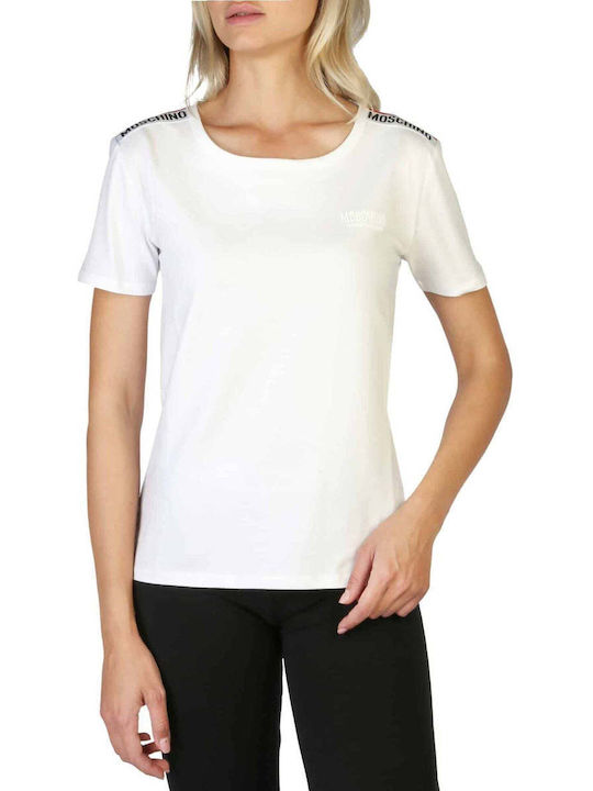 Moschino Damen Sportlich T-shirt Weiß