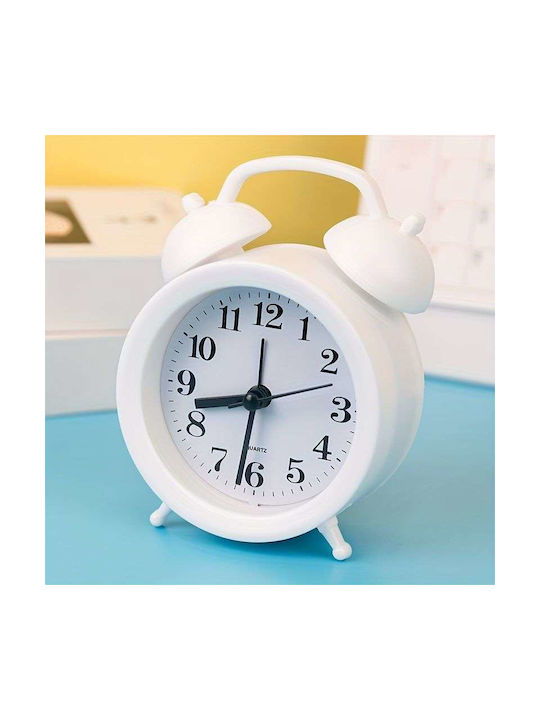 Mini Tabletop Clock with Alarm White