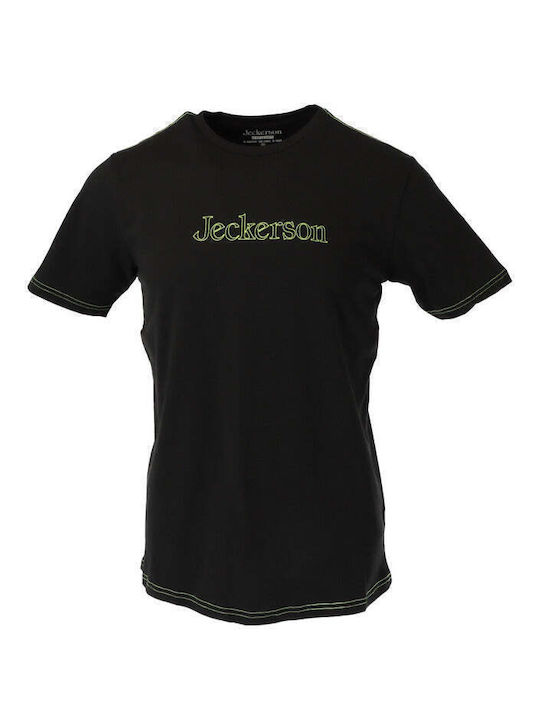 Jeckerson Ανδρικό T-shirt Κοντομάνικο Μαύρο