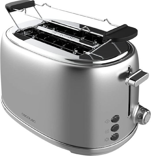 Cecotec Toast&Taste 1000 Retro Double Φρυγανιέρα 2 Θέσεων 980W Inox