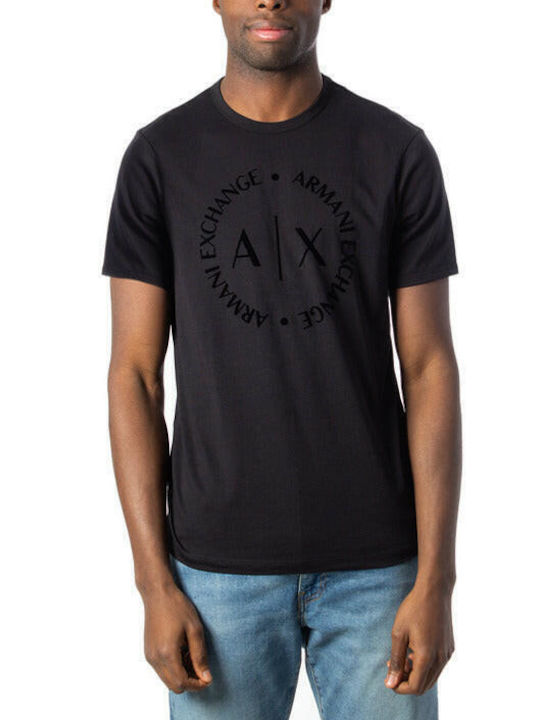 Armani Exchange T-shirt Bărbătesc cu Mânecă Scurtă Negru