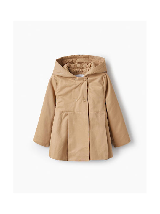 Zippy Kids Coat with Hood Beige.