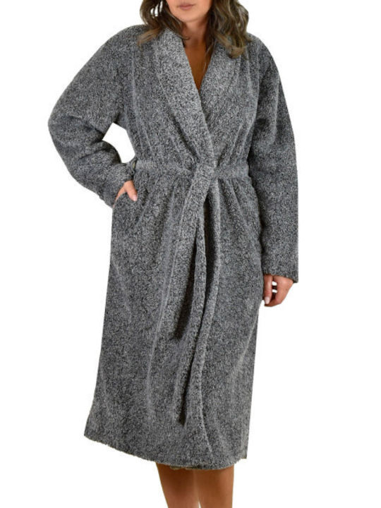 Relax Lingerie Winter Women's Fleece Robe Gray