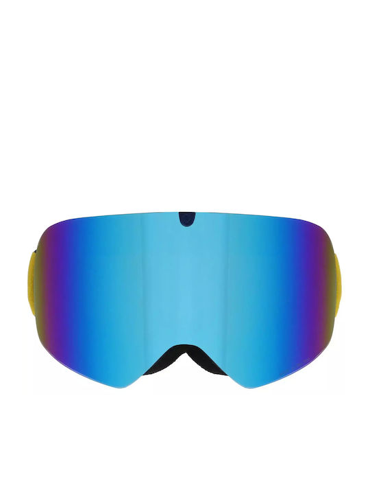Red Bull Spect Ski & Snowboard Goggles for Adults with Mirror Lens in Blue Colour