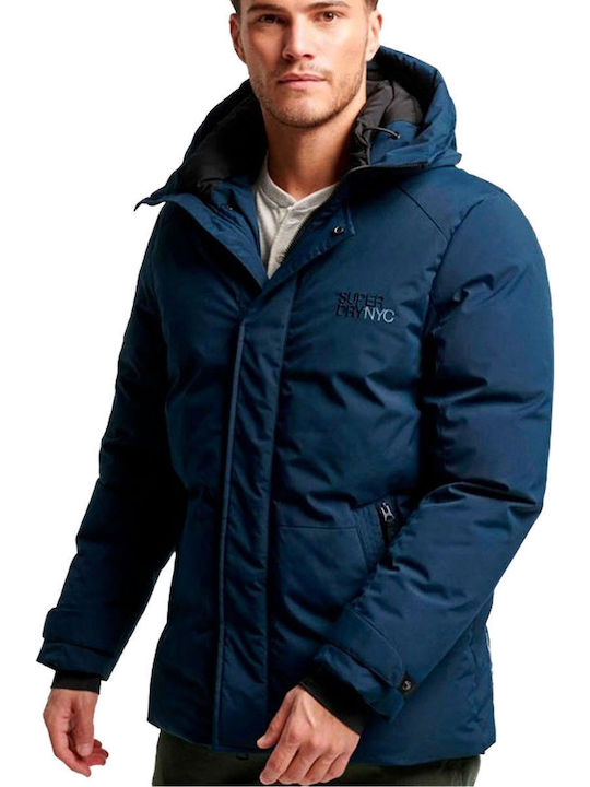 Superdry City Χειμωνιάτικο Μπουφάν Παρκά Μπλε