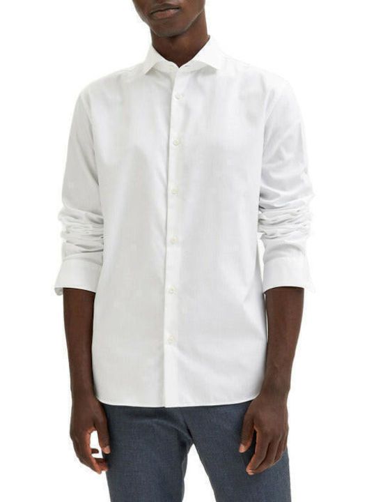 Selected Men's Shirt Long Sleeve Cotton White