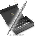 Parker Jotter Xl Stiftset Kugelschreiber aus Stahl Gray in einem Etui (in einer Papierkassette)