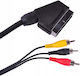 Καλώδιο Scart male - Component male / Scart male 1.5m Μαύρο LEC-KPO2716-1