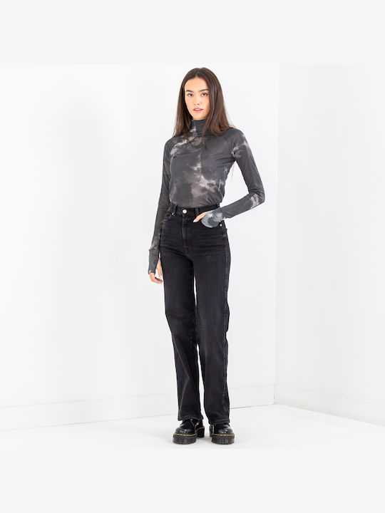 Moxy Blugi de damă cu croială dreaptă Black Mist