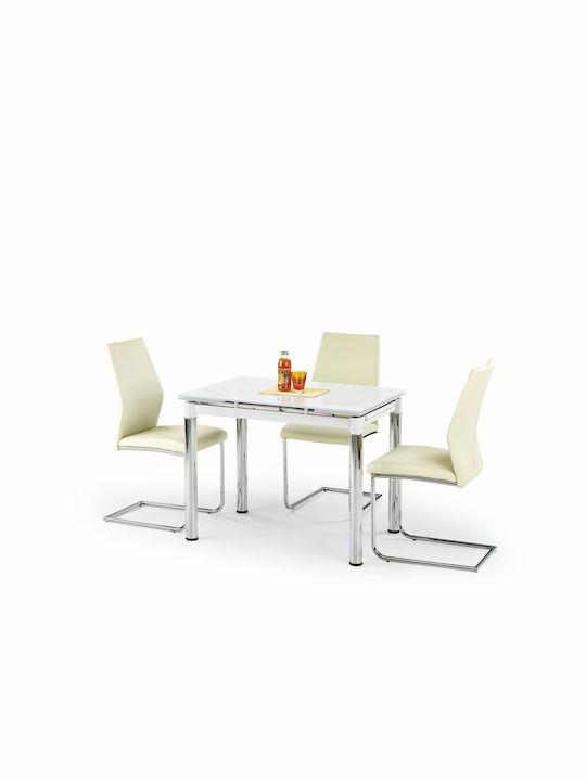 Logan 2 Table Kitchen Glass White 96x70x75cm