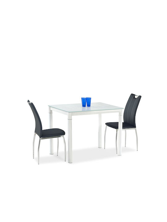 Argus Table Kitchen Glass Milky/White 100x60x75cm