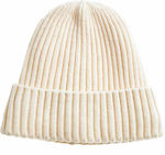 Verde Knitted Fleece Beanie Cap White