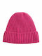 Verde Knitted Fleece Beanie Cap Fuchsia