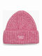 Beanie Unisex Beanie mit Rippstrick in Rosa Farbe
