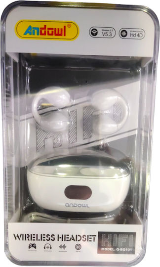 Andowl Q-BQ101 In-ear Bluetooth Handsfree Ακουστικά με Θήκη Φόρτισης Λευκά