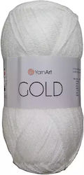 YarnArt Gold Μεταλλικό Μεικτό Λευκό 400m 100gr