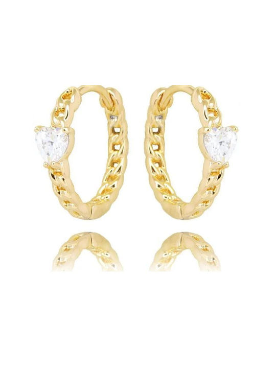 ecarla Earrings Gold Plated with Diamond