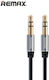 Remax 3.5mm Male To 3.5mm Male Black 1m Audio Cable With Gold Plated Terminals 69548512216161
