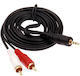 3.5mm Male Audio Cable 2x RCA Male Black 1.5m with Gold Plated Terminals